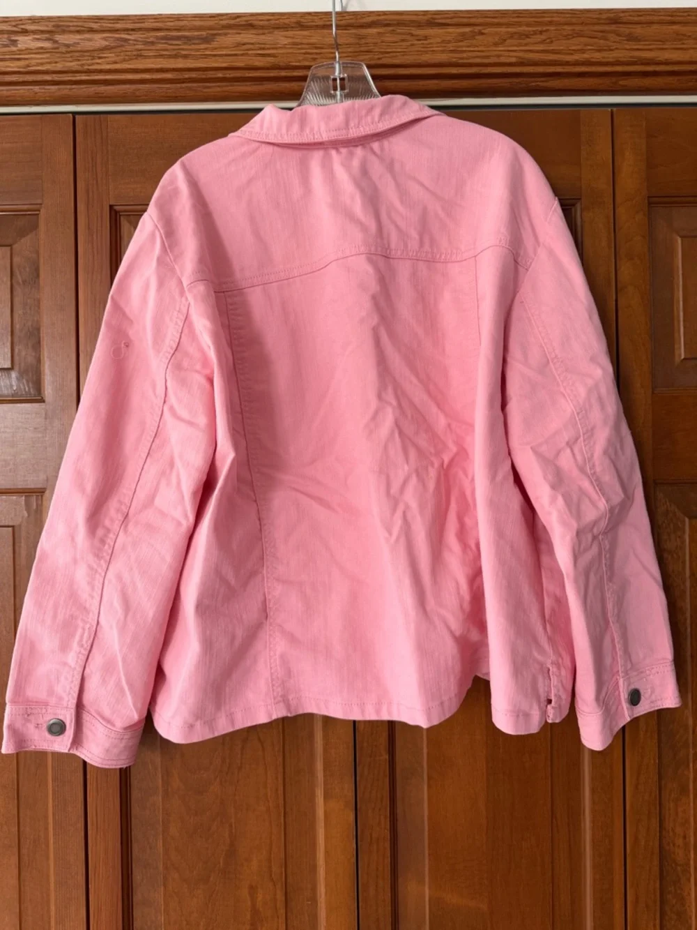 Women’s Pink Denim Button-Up Jacket - Picture 4 of 5